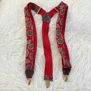 CAS Germany Vintage Red Print Suspenders